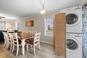 Free standing washer/dryer off the kitchen