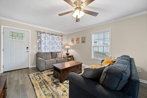 Living area and front door