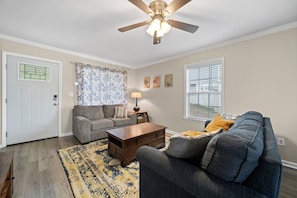 Living area and front door