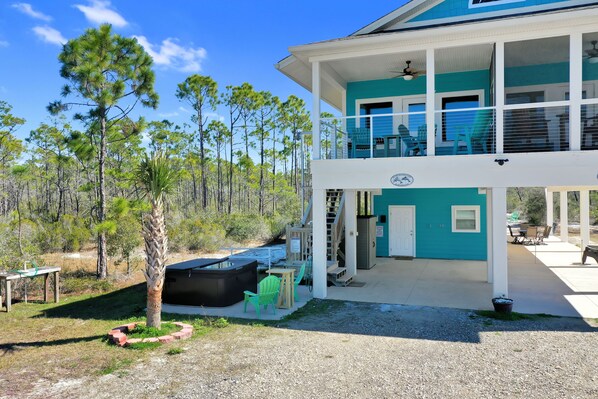 Hot Tub, Fish Cleaning Area and Decks