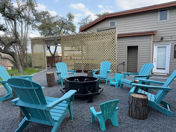 The fire pit area.