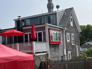 Deck located at rear of house.