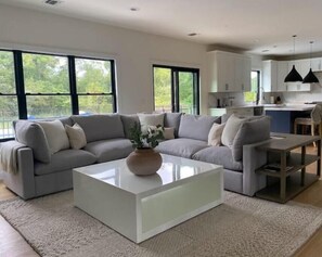 Open plan keeps family & friends connected + the home full of light all day!