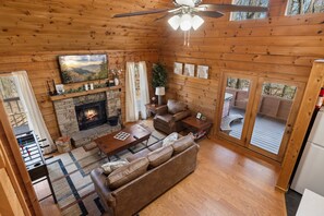 The living room is the perfect place after a day exploring the Smoky Mountains