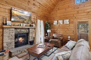Cozy up with the electric fireplace