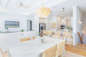 Dining room table with seating for 6.