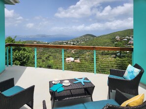 North deck view. Access deck from bedroom 2, living room, and screen porch.