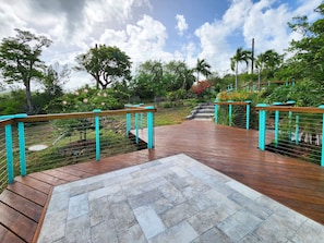 Front yard and deck - with a small intimate dance floor under the stars.