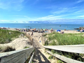 Private beach. Only accessible with a code provided by the owner.