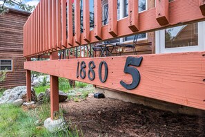 Solitude Bighorn 5 - Cabin number on patio railing.