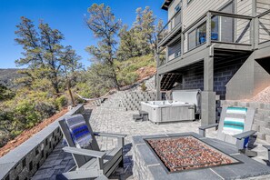 Patio | Gas Fire Pit | Private Hot Tub | Hammock | Mountain View