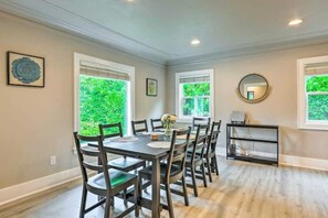 Dining area with 8 chairs