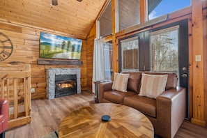 70" smart TV with your favorite streaming apps. Gas fireplace for extra warmth.