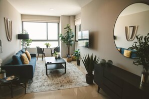 Enjoy the natural light during the day and the view of the city at night 