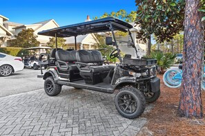 Courtesy Use of a 6-seater golf cart available (must sign waiver)