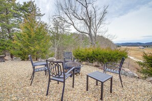 Exterior | Fire Pit | Lakefront w/ Boat Dock | Seasonal Lake Levels