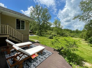 Lounges facing to the backyard