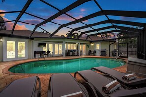 Enjoy night swimming with your family