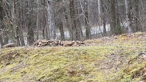 back yard rock firepit