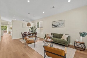 Front living room and dining area