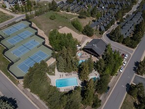 Clubhouse and tennis courts