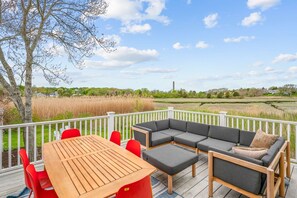 Beautiful outdoor seating area off main level