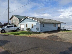 Side and back of house.  Three off street parking spots.  