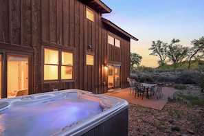 Sit back and relax in the hot tub!