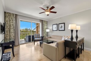 Living area with queen pull out sofa
