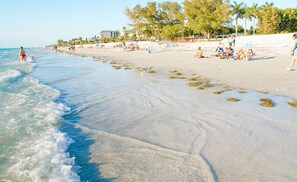 IRB's pristine white sand beach is only a few minutes by golf cart.
