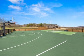 Pickleball and basketball right across the street