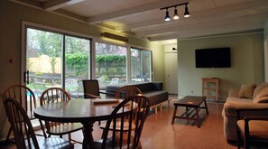 Den near outdoors pool