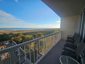 Perfect location...view the pool and the beach and sunrise from the living room balcony.