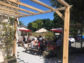 Our side terrace full and bustling