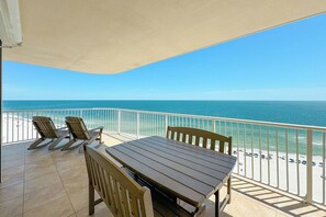 Large private corner balcony