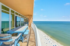 Spacious Beach-front Balcony