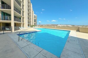 Complex shared outdoor pool