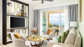 Cozy Living Area with Smart TV and Ocean View