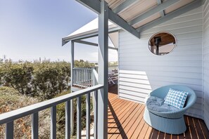 Expansive balcony that wraps around the whole facade of the property.