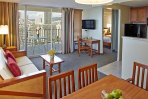 Living room with seating and dining area