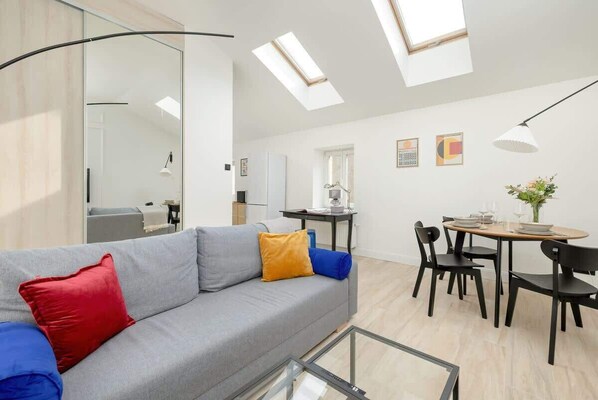 living room + sofa bed