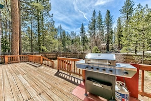 BBQ all year round on the back deck, patio furniture is out during the summer months