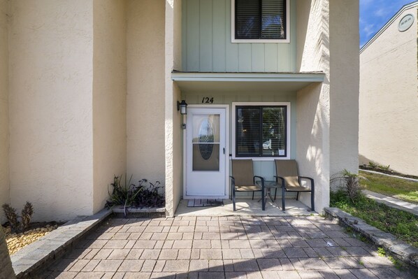 Front entrance and patio