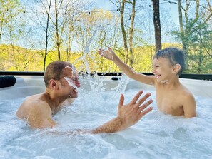 [Main Floor] No splashing in the hot tub. Just kidding. Splash away.