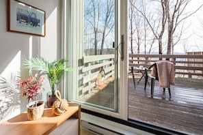 Sunny Living Room and deck with a view