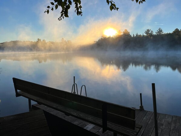 The sunrise is so rejuvenating.  BONUS:  Watch it up top and then come down to the dock and watch it again!