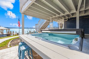 Open all year, your clean, relaxing hot tub with more lake views.