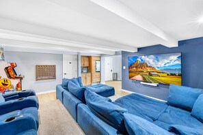 Personal movie theater! Rain or shine, this home has everything you'll need for a memorable experience.