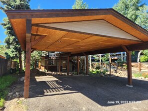 Covered parking for the Aspen Grove.  Nice in the winter, cool in the summer.  