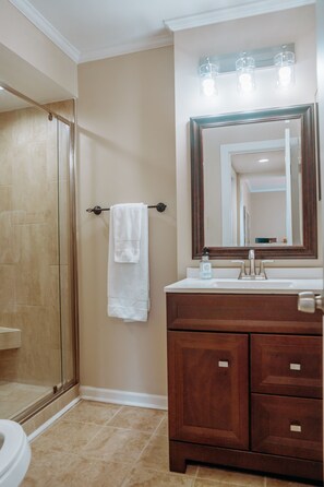 Master bathroom with shower 